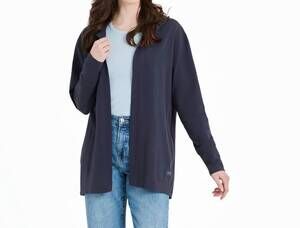 NEW LIFE IS GOOD crusher flex cardigan in inkwell blue